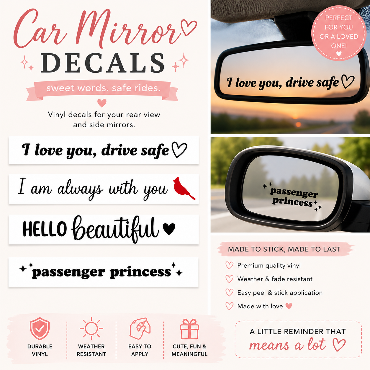 Rear View Mirror Decals