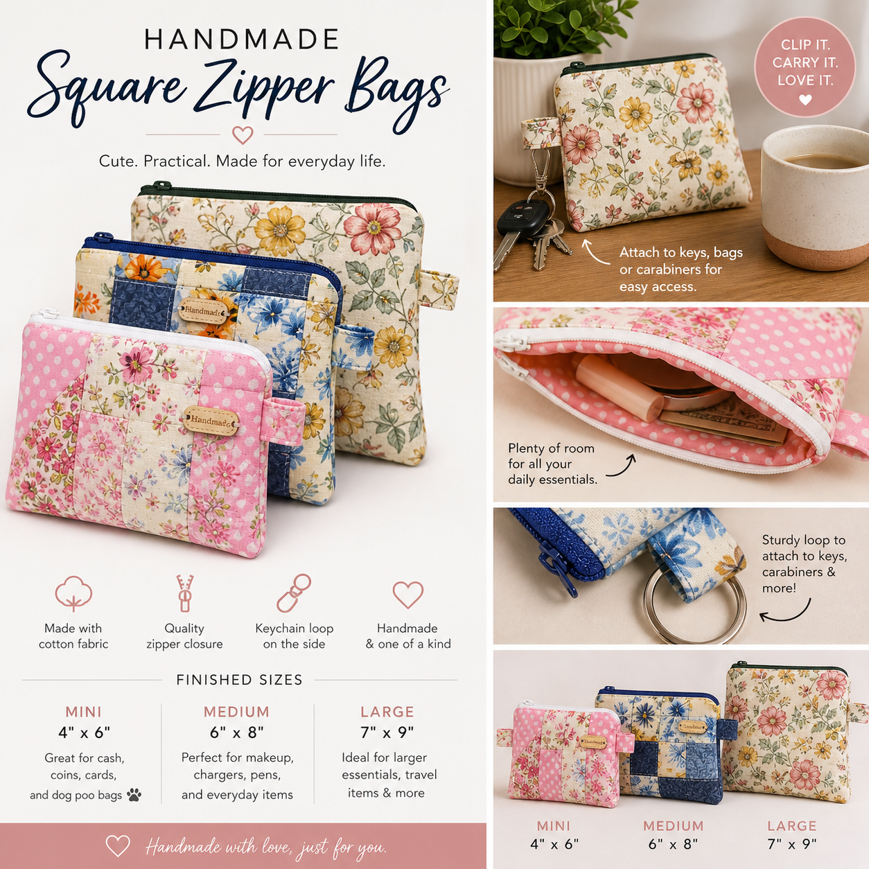Square Zipper Bags