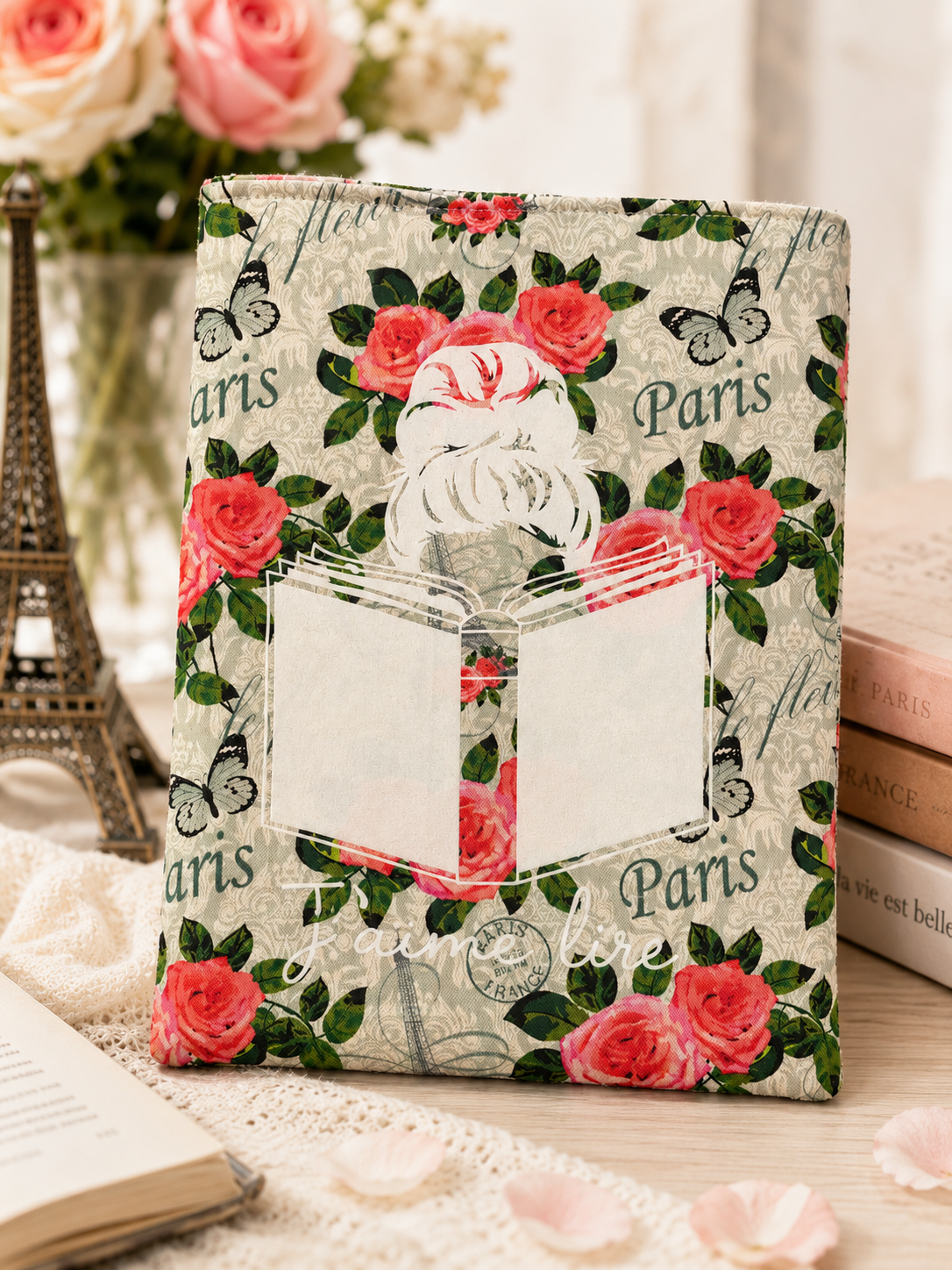 Paris Floral Book Sleeve - Medium Sleeve