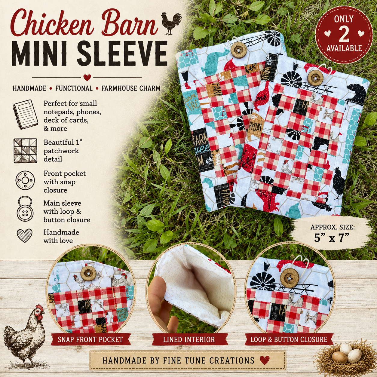 Chicken Barn Small Book Sleeve