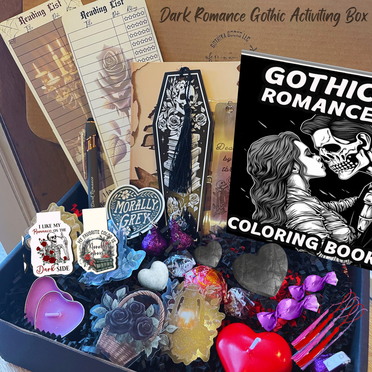 Dark Romance Activity Box +/- novels & toy
