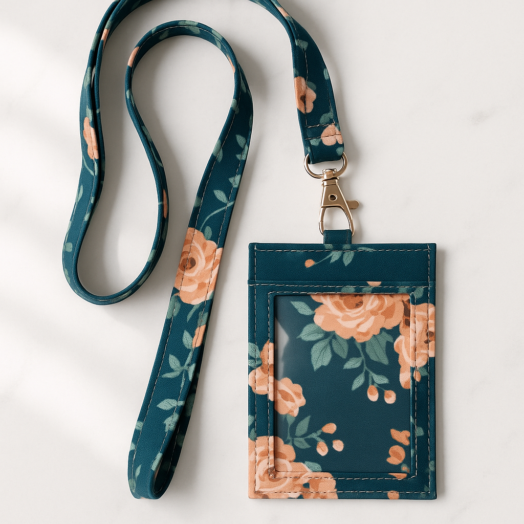 Custom Handmade Multi-Function Lanyard – With Back Pocket & Glasses/Pen Loops