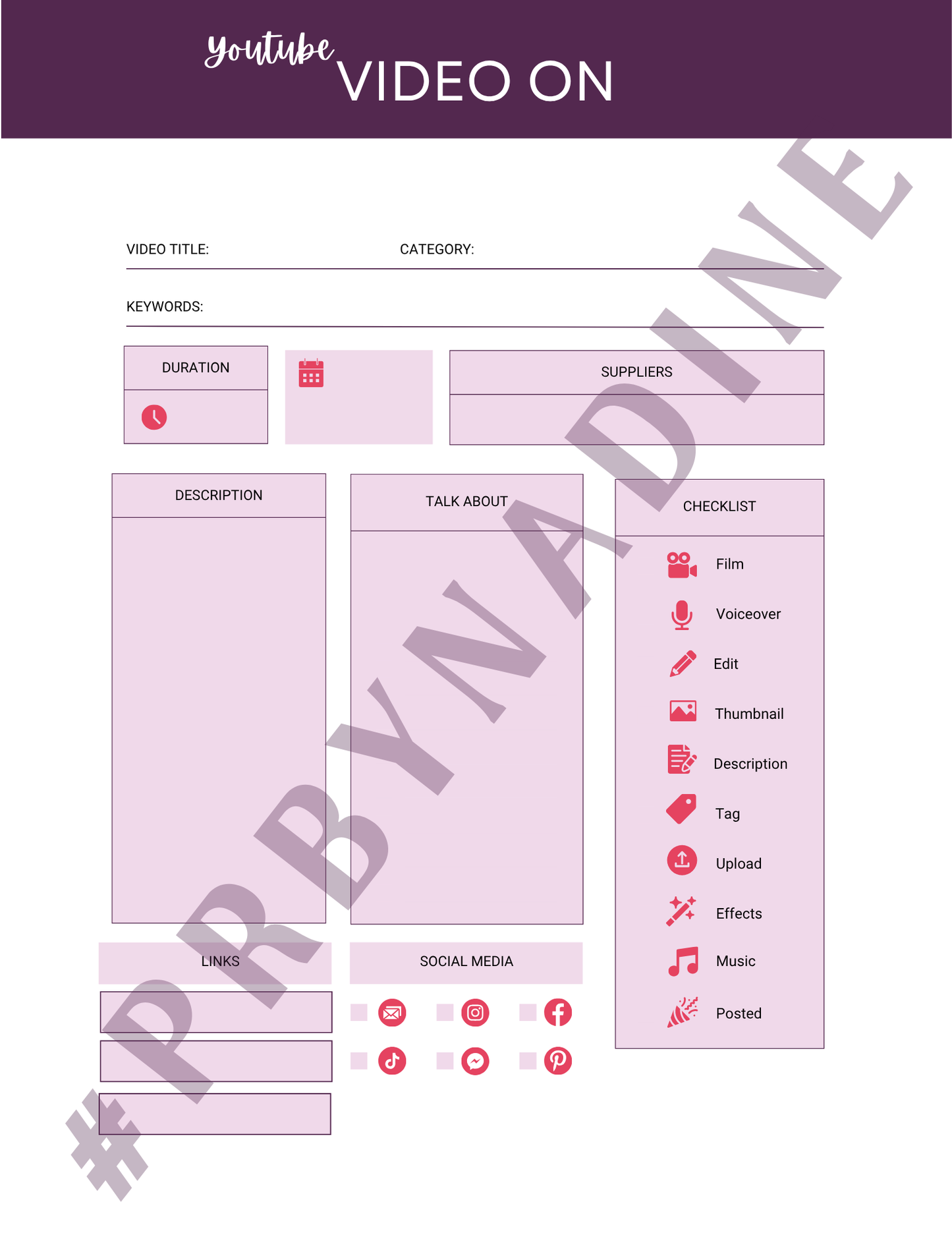 Social Media Master Planner